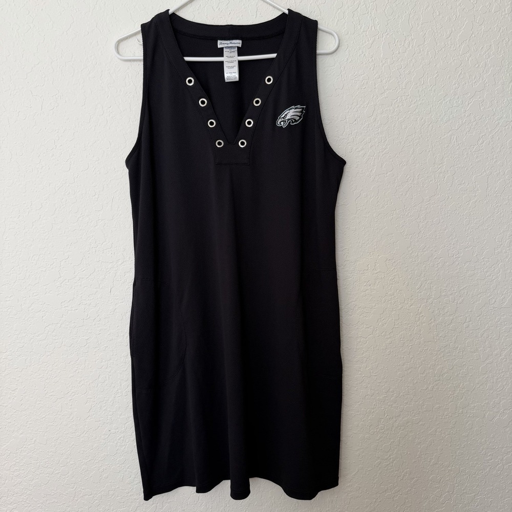 Tommy Bahama Philadelphia Eagles Dress Large Black NFL Football Pockets *READ*
